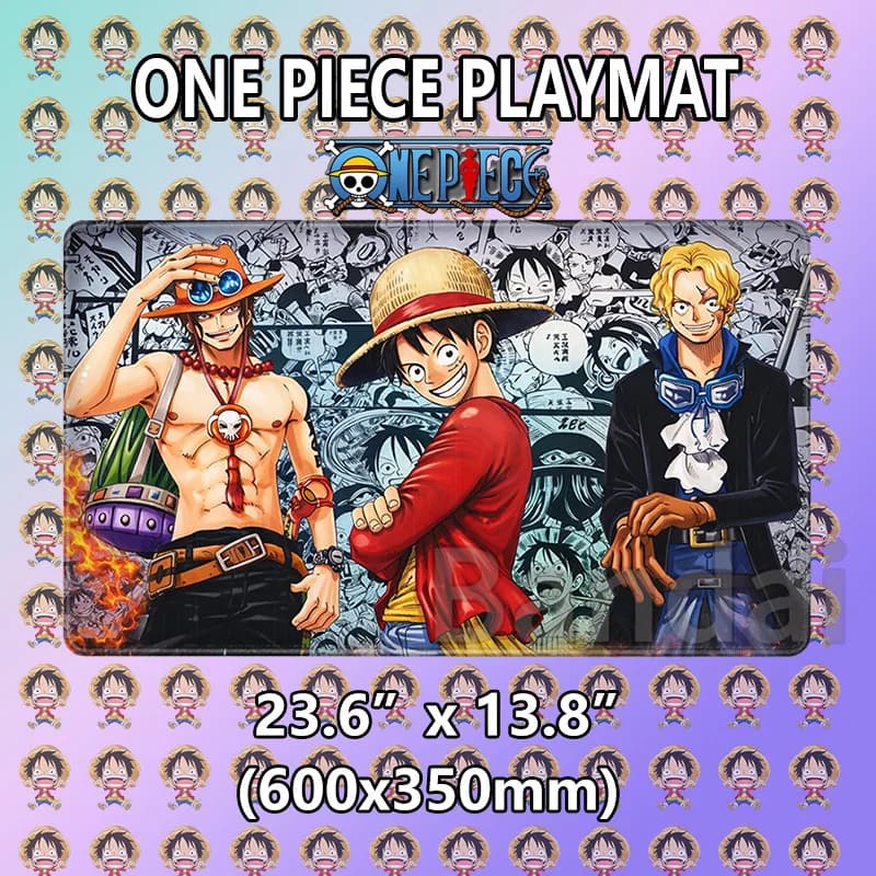 Grande Tappetino da Gioco One Piece OPCG, Playmat Luffy Zoro Anime TCG, Tappetino Antiscivolo in Gomma per Scrivania, Playmat per Giochi di Carte, Regalo