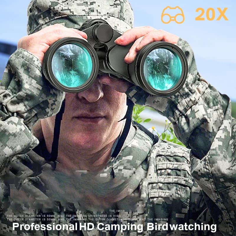Binocolo militare tedesco 15000M 20×50 Prismi BAK4 Zoom 20x Potente viaggio da campeggio professionale HD