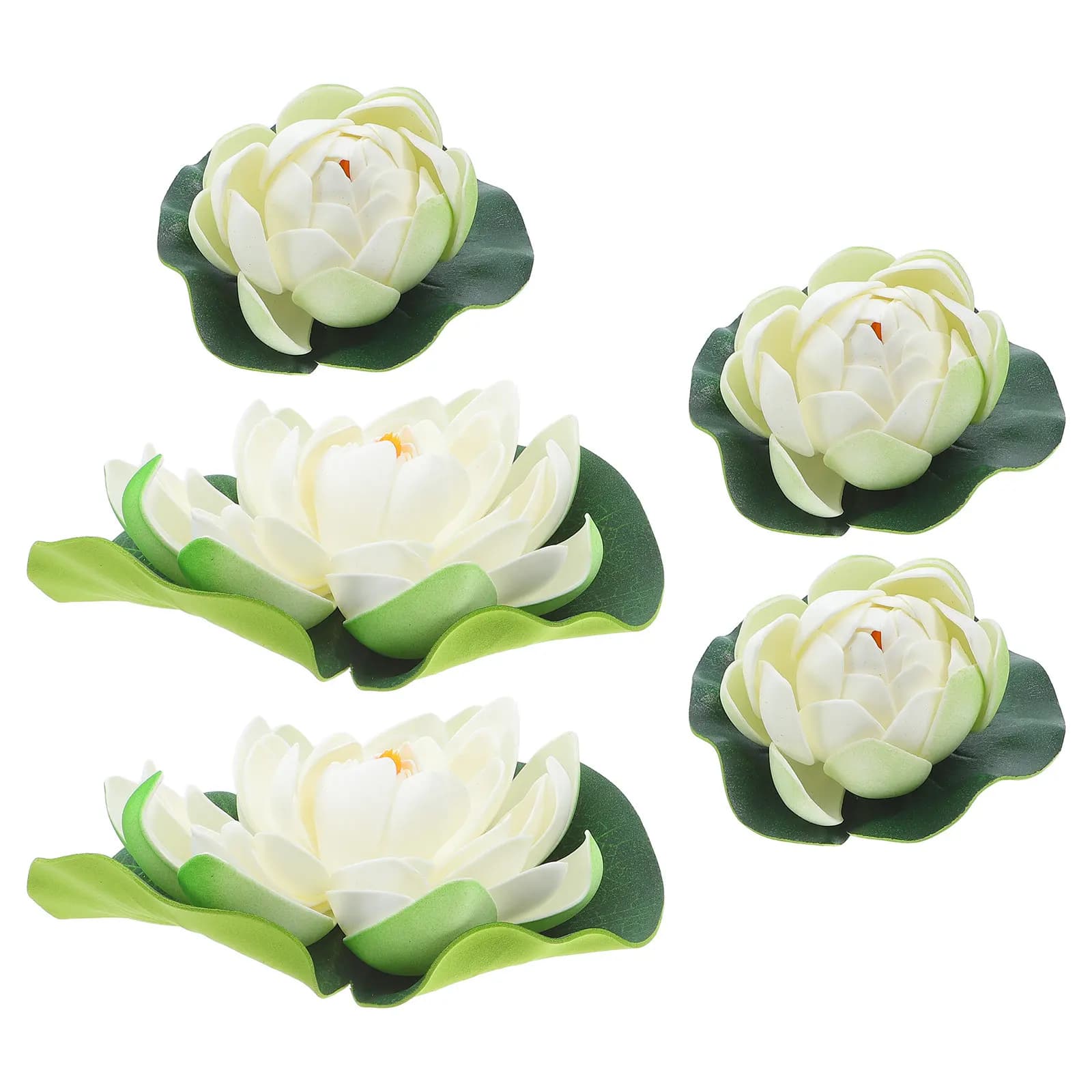 5 Pieces of Artificial Nymphs Floating Realistics for Pond Decoration, Aquarium Plants, Fin Lily Flowers, Simulated Aquatic Plants