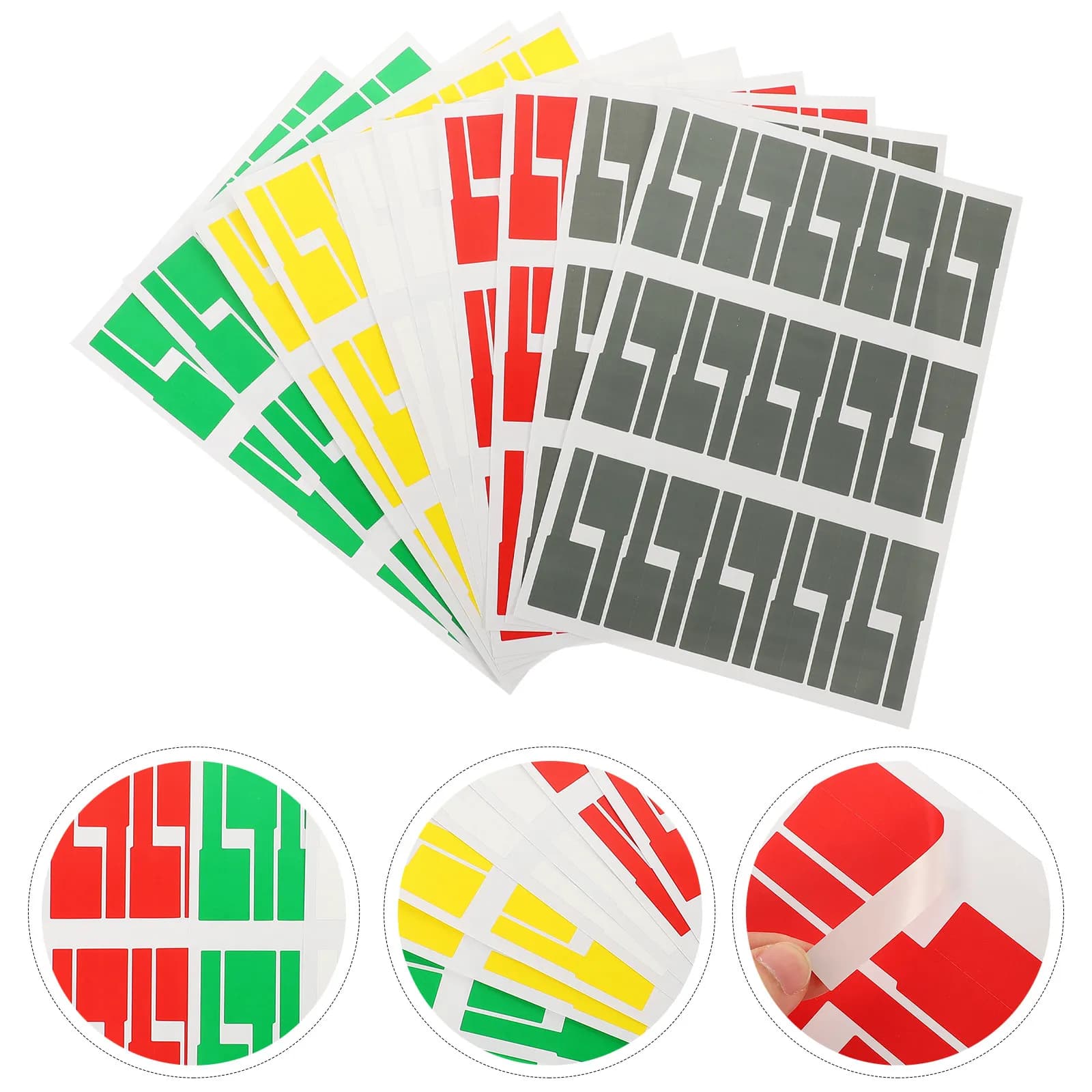 10 fogli di etichette colorate autoadesive per cavi, per l'organizzazione e l'identificazione dei cavi di computer, scuola e ufficio.