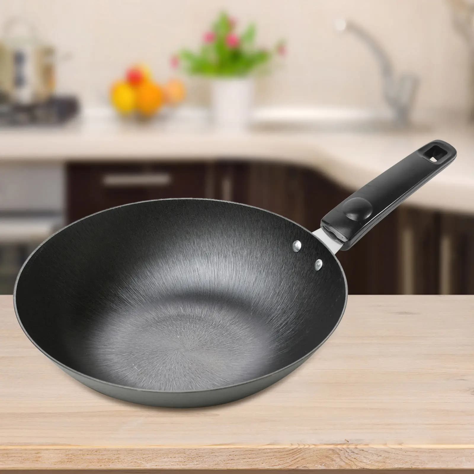 1 Pezzo Manico Anti-Allentamento per Padella, Ricambio Ergonomico Resistente al Calore per Pentole e Padelle, Universale con 4 Fori, Staccabile per Cucina