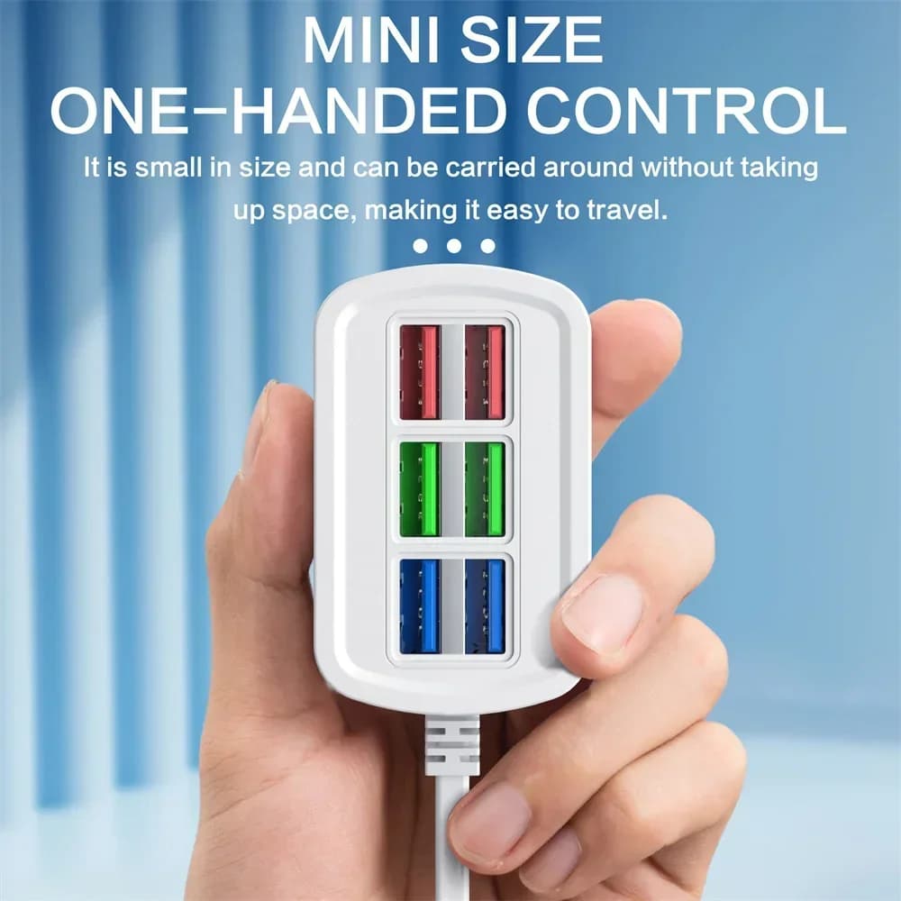 Multiport USB Charger 6 in 1 Multiple Loading Travel Charger for iPhone Samsung Xiaomi Charger Adapter