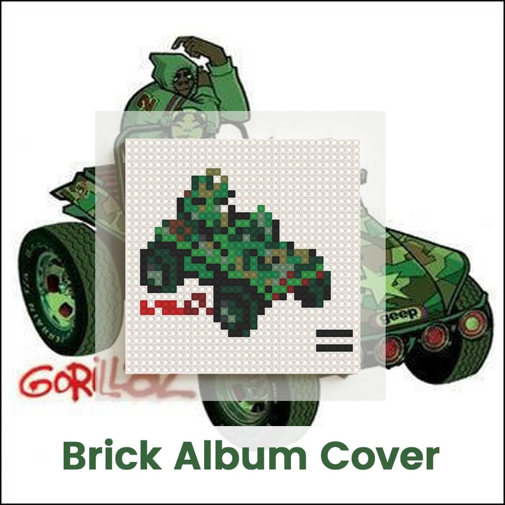 G-Gorillaz British Band Album Cover Building Blocks Mosaic Pixel Art Wall Hanging Painting Home Interior Background Decor