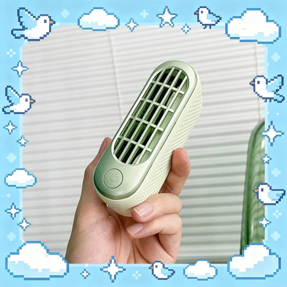 Ventilatore elettrico portatile Ranvoo L20-A, doppio raffreddamento a flusso freddo bidirezionale, piccolo ventilatore elettrico portatile leggero, ideale come regalo.