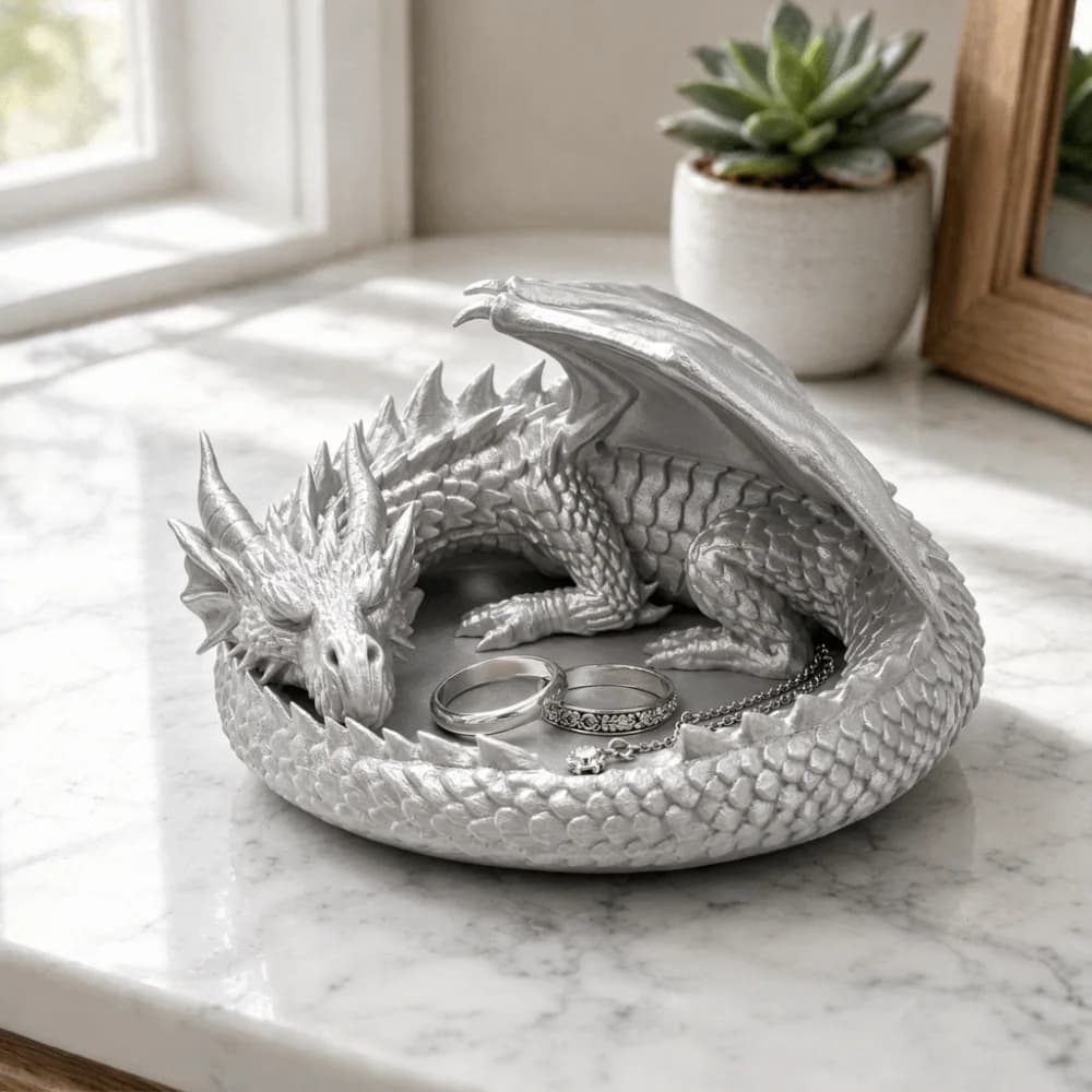 Fantasy 3D Printing Dragon Tray Plastic Dark Style Jewelry Storage Tray Mythical Creature Decorative Trinket Catchall Box Key