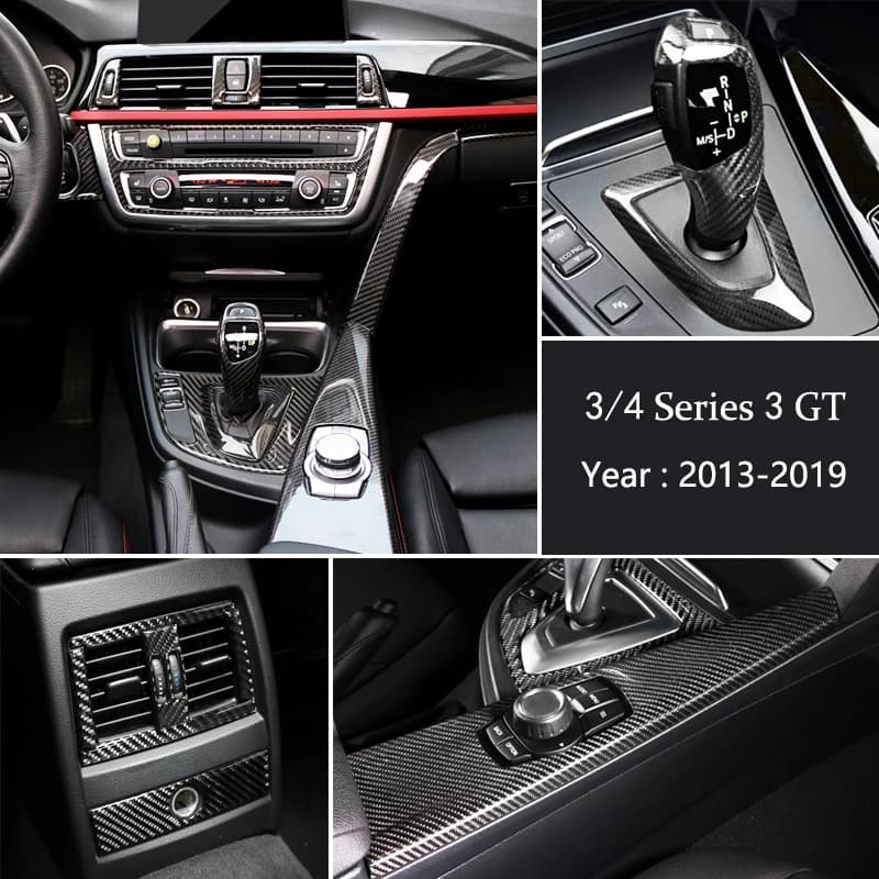 Decorazione del pannello del cruscotto dell'aria condizionata della console centrale dell'auto in fibra di carbonio per BMW Serie 3/4 3GT F30 F32 F34 Accessori interni