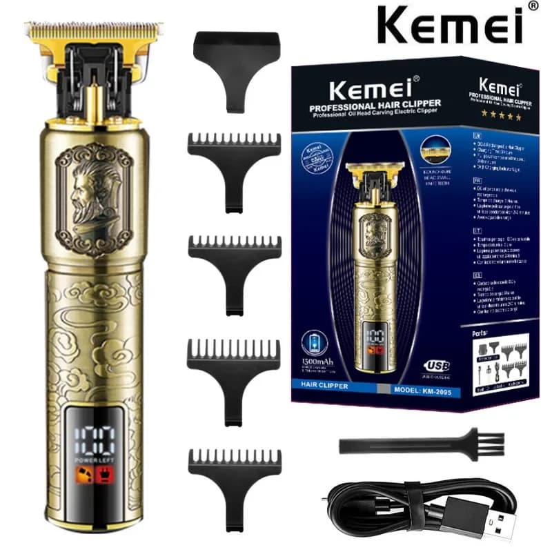 Kemei Professional T9 tagliacapelli KM-2095 retro cloud body tagliacapelli elettrico antiscivolo display digitale LCD tagliacapelli elettrico