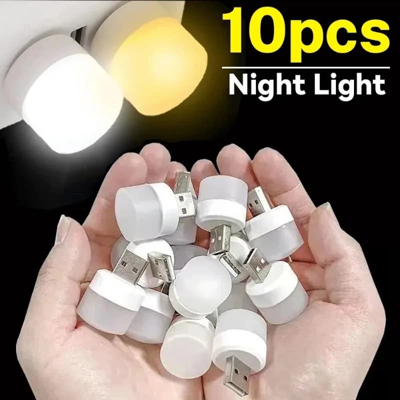 Mini USB Luce notturna Lampada da tavolo a LED Luci Spina per stanza Luce USB Lettura notturna Articoli decorativi Protezioni per gli occhi bianche calde Camera da letto