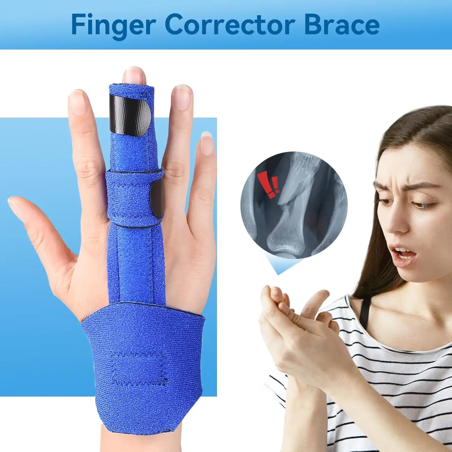 Tutore per dito indolenzito, tutore regolabile per dito medio e supporto per polso, per mano sinistra o destra, per stabilizzazione articolare
