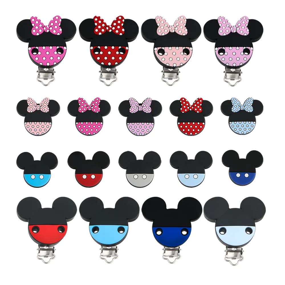 Kovict 3-5 pezzi perline in silicone perline/clip per mouse per creazione di gioielli accessori per collane portachiavi fai da te