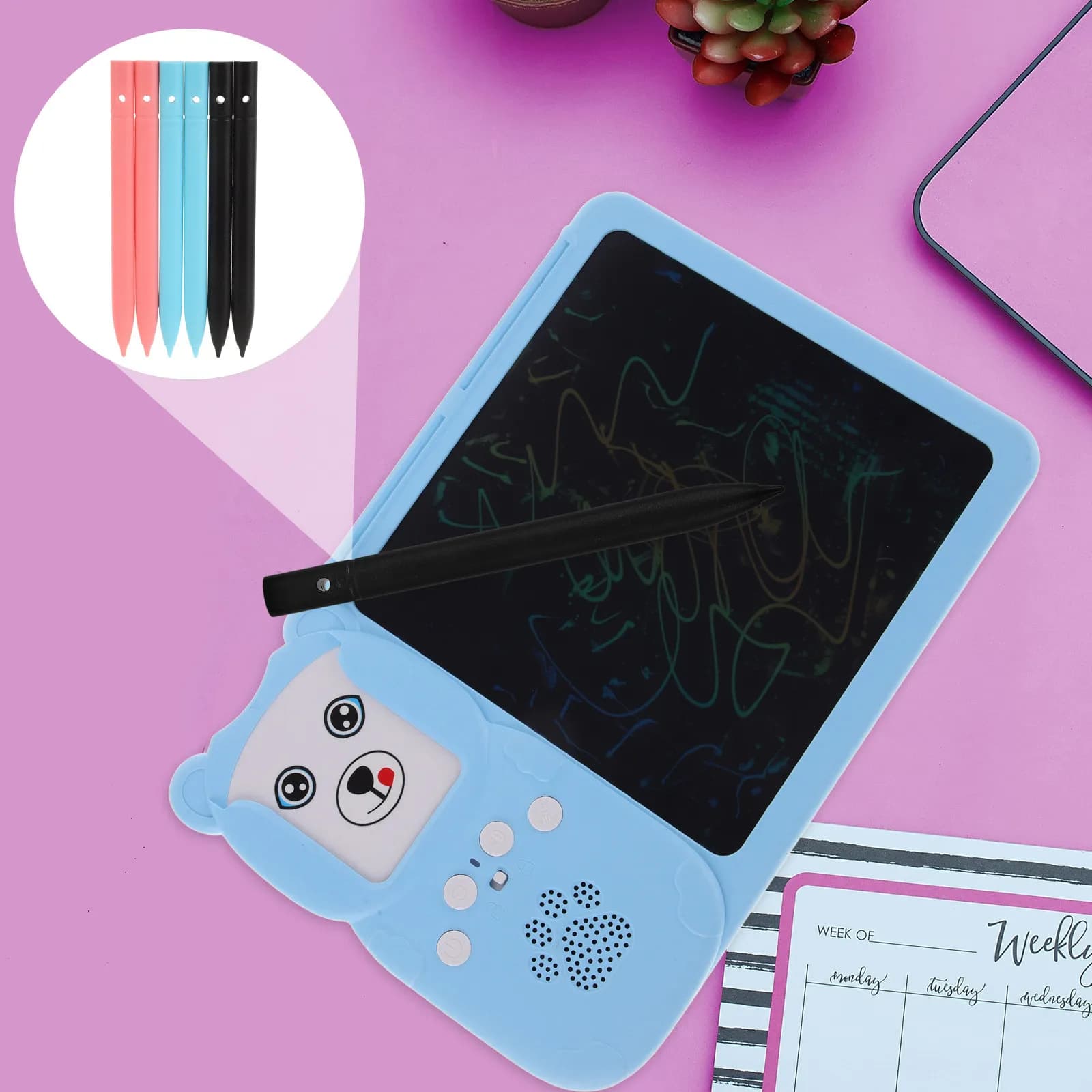 Set di 6 penne stilo di ricambio per tablet LCD, penna elettronica per disegno, per bambini e adulti, sensibile alla pressione, universale