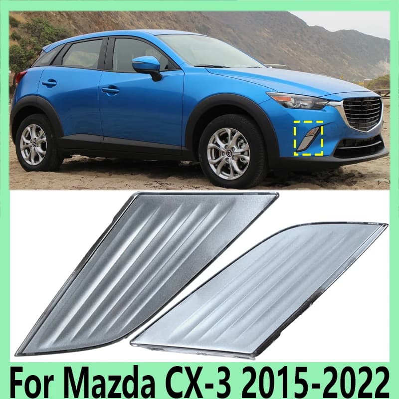 Per Mazda CX-3 2015-2022 Accessori per automobili Paraurti anteriore Fendinebbia Griglia di copertura scorrevole Copertura fendinebbia senza luce D10K-50-C22