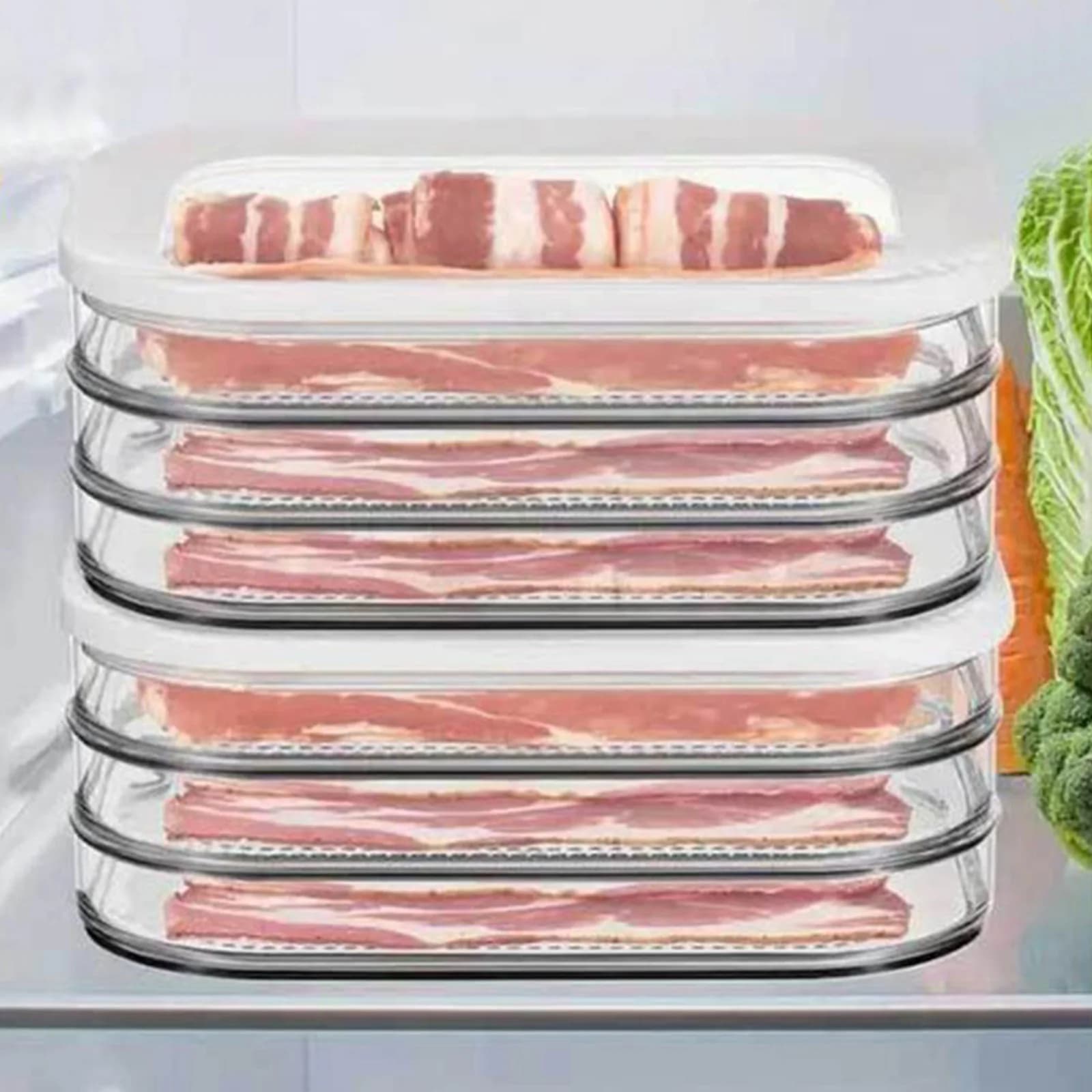 Stackable Deli Meat Container for Fridge Cold Cuts Storage Containers for Cheese Meal Prep Pantry Organization and More