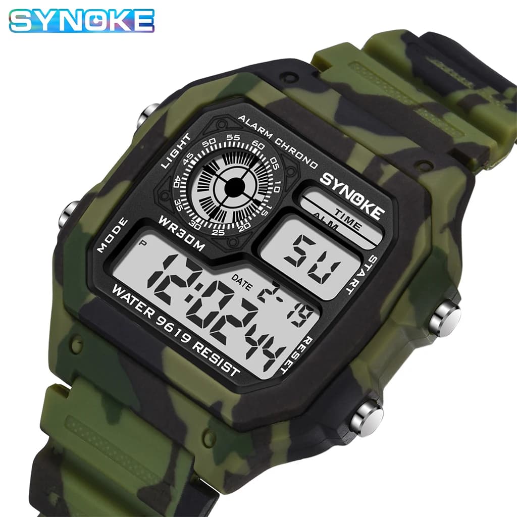 SYNOKE Outdoor Military Digital Watch For Men Fashion Retro Men Watch sport impermeabile Men Watch multifunzionale luminoso
