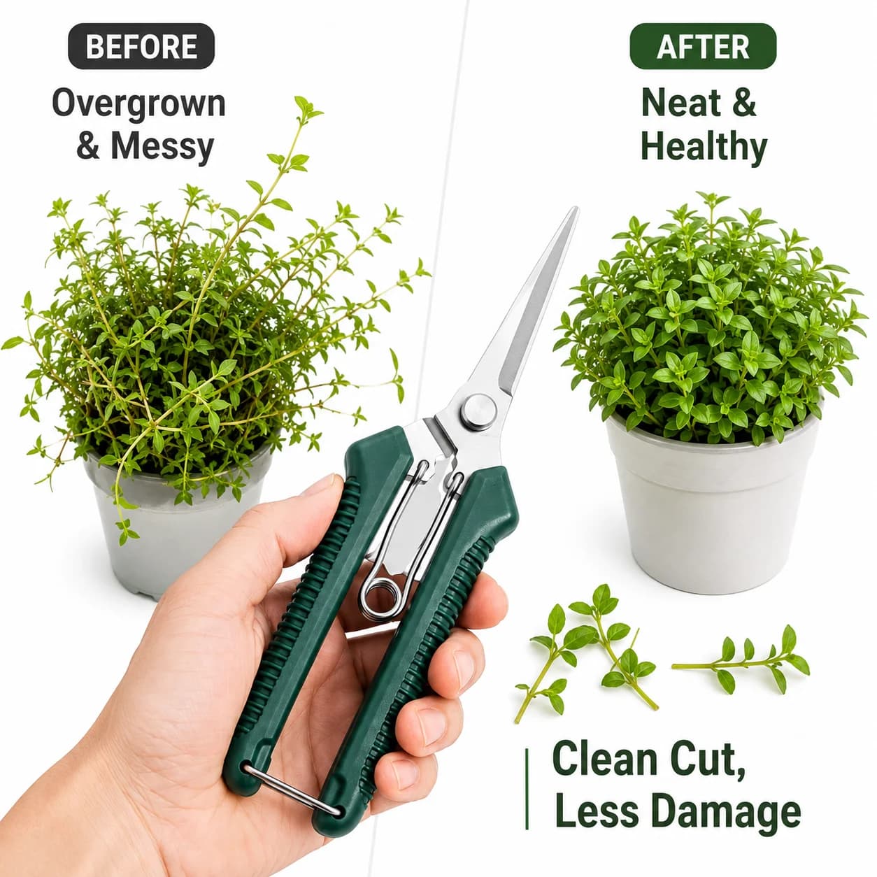 Garden Bonsai Scissors Straight Head Stainless Steel Pruning Shears Non Slip Handle for Household Plant Care