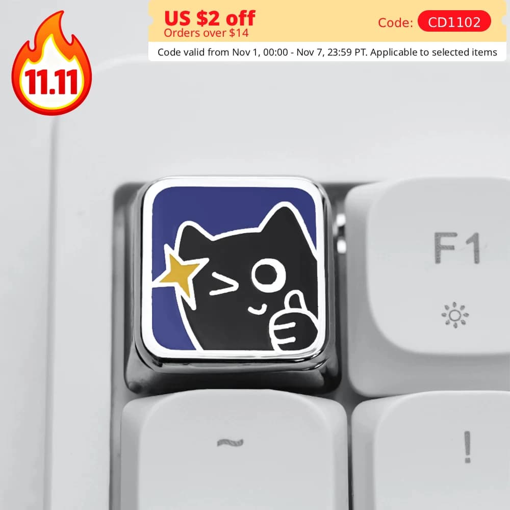 Copritasti a basso profilo Tastiere meccaniche Copritasti in metallo ESC Arrow Cute Cat Cappucci magnetici personalizzati per chiavi da gioco