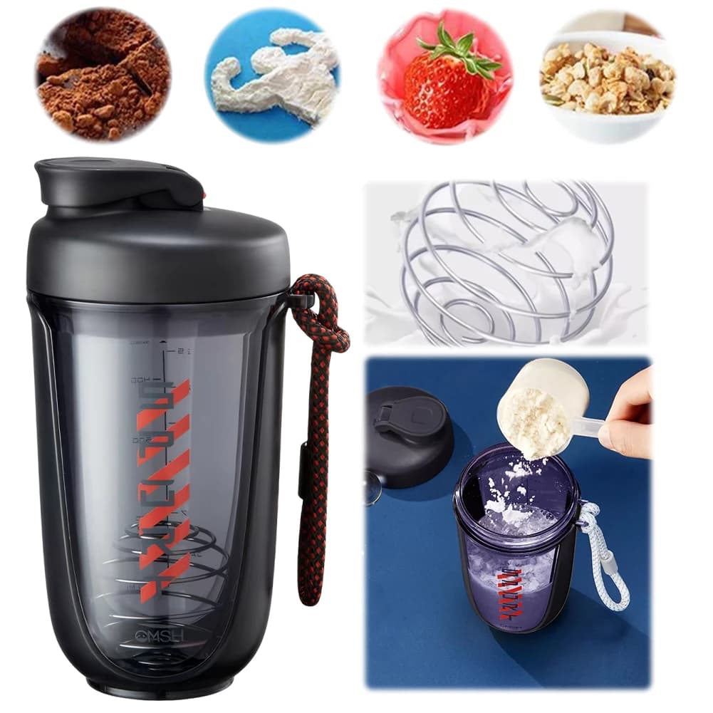 590ml Sporty Shaker Bags with Mixer Sphere, Cutlery Bag for Gym, Camping, Hiking and Sport