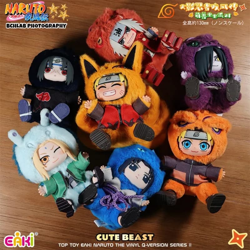 Nuova Serie EAKI Naruto Vinyl Plush Blind Box Shippuden Party V2, Peluche, Ciondolo per Borsa, Ornamento, Bambola Giocattolo, Regalo di Compleanno