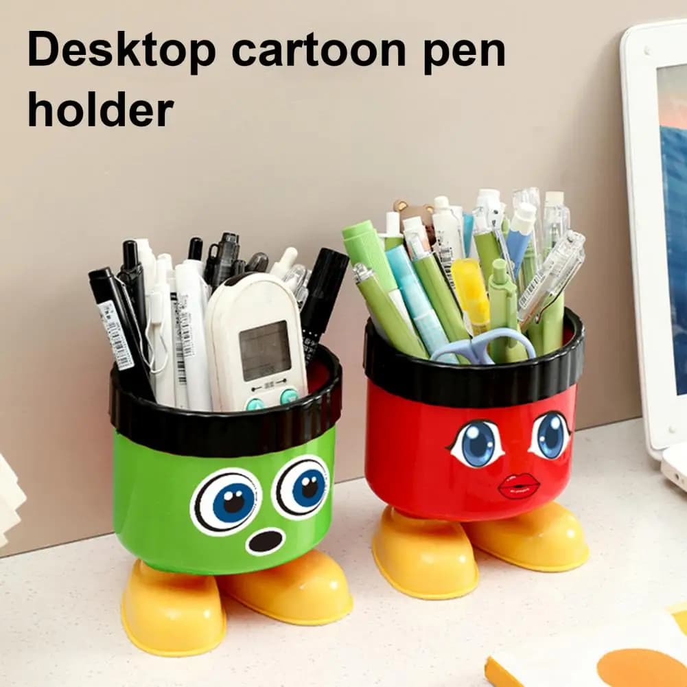 Cartoon Pencil Stand Adorable Cartoon Pen Holder Pencil Dispenser Set School Office Supplies Organization Desktop Organizer