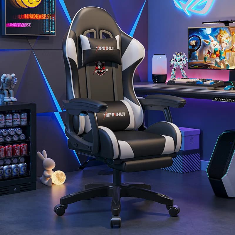 Sedia da gaming solida, sedia da ufficio per casa e camera da letto, sedia girevole ergonomica confortevole con regolazione in altezza, sedia per computer
