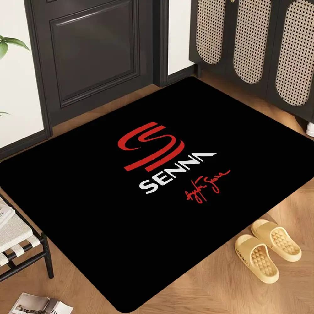 Tappetino con logo Ayrton Senna, lavabile, antiscivolo, per soggiorno, divano, sedie, tappetino per cucina, tappeto