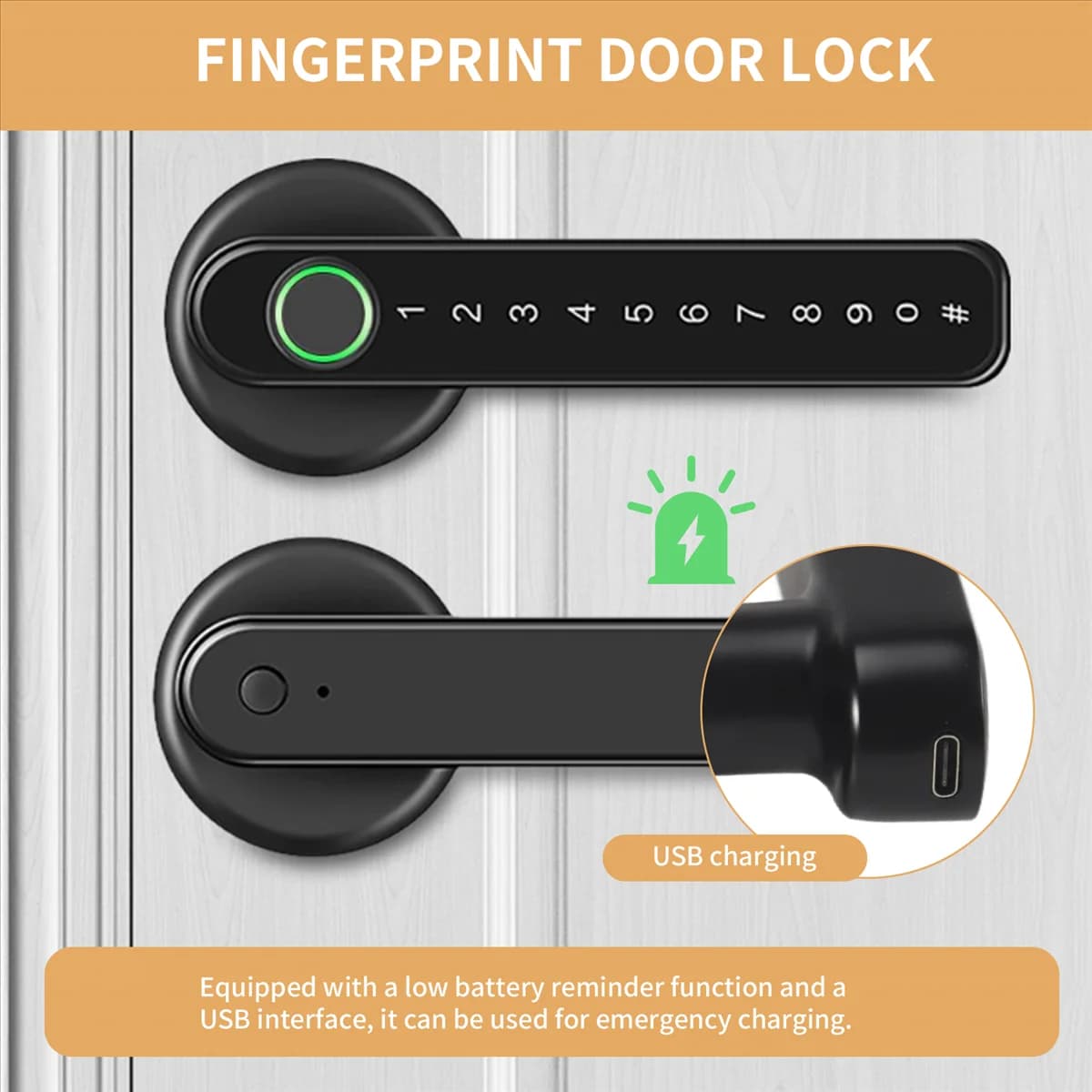 Welcome Deal-Fingerprint Smart Door Lock Door Knob with Keypad Keyless Entry Door Lock with Handle for Home Hotel Apartment