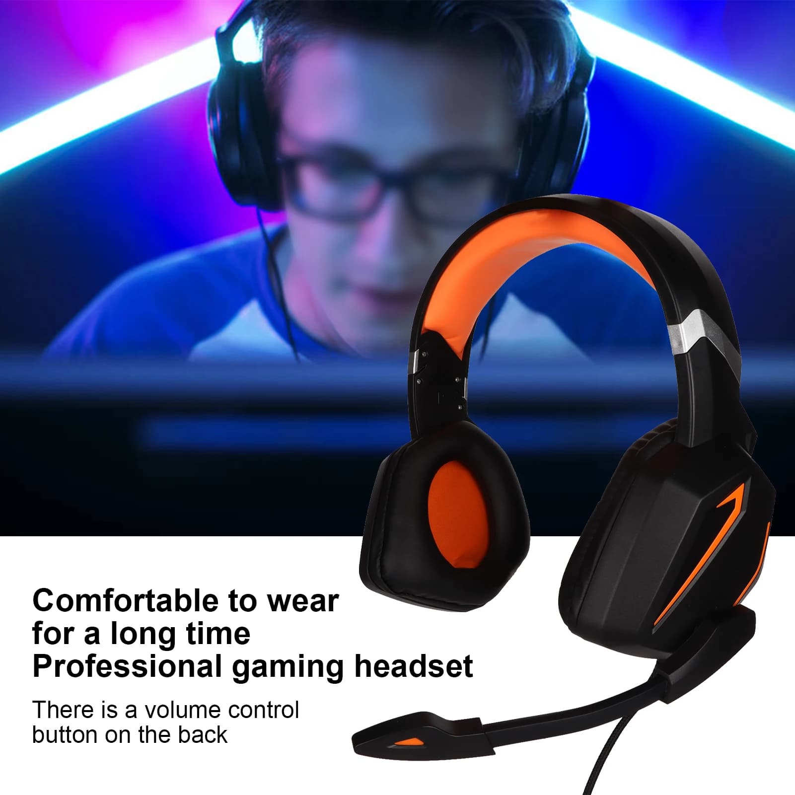 Cuffie da gioco Cuscino in memory foam con suono surround Cuffie cablate da 3,5 mm con microfono per Xbox One PC Laptop Cuffie over Ear per PS4