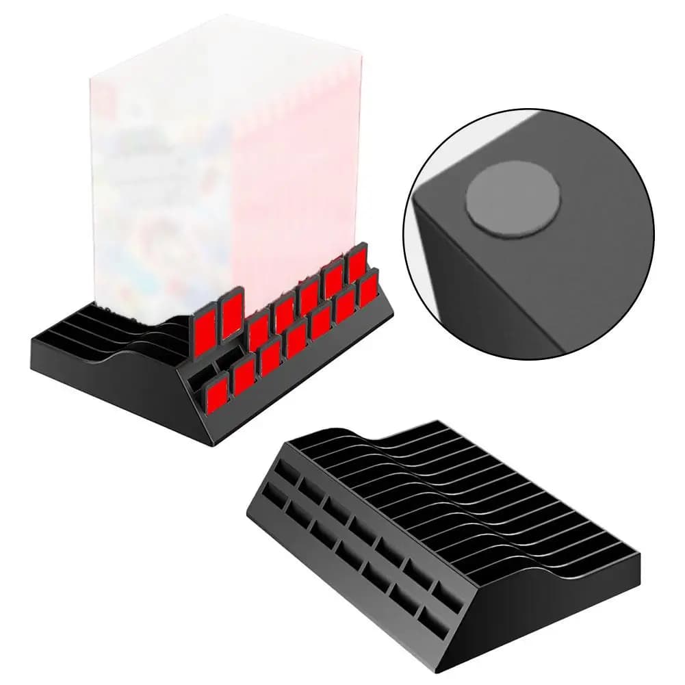 Supporto per schede di gioco per Switch 2, portaoggetti da tavolo, organizer per giochi, supporto nero semplice per schede/custodie di gioco