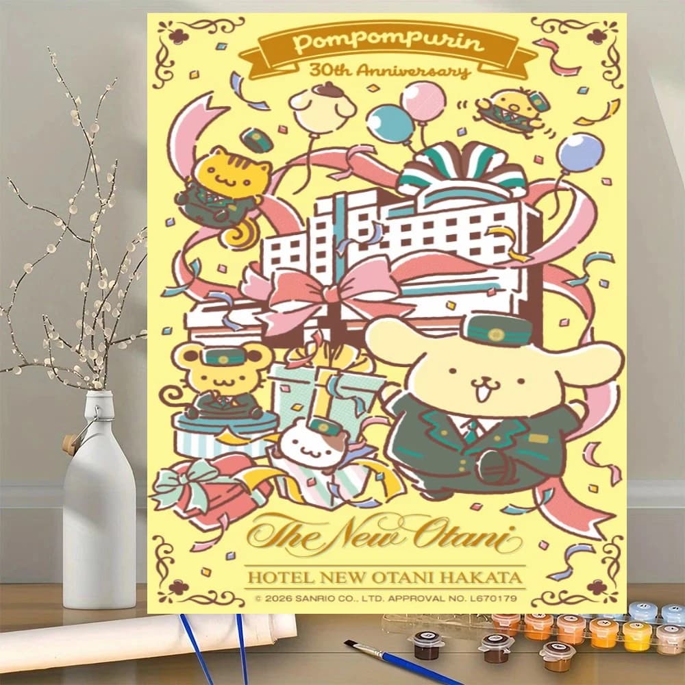 Acrylic Paint By Numbers Sanrio Cute Art Oil Painting Package Art Picture For Bedroom Wall Adults Hand Painted Unique Gift