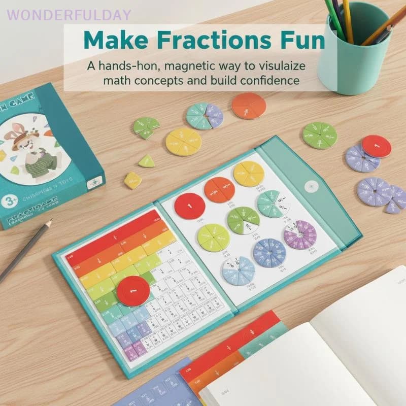 New Magnetic Fraction Demonstration Book, Magnetic Fraction Tiles, Fractions Manipulatives, Score Disk Demonstrator