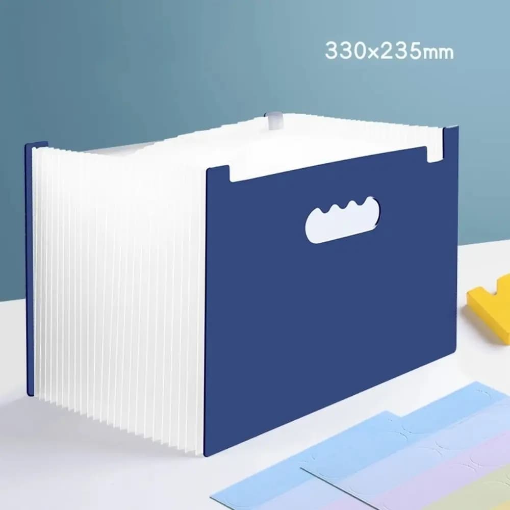 Cartella di file multistrato con 25 tasche Borsa per organo espandibile portatile impermeabile A4 Archiviazione di file Organizzatore di carta di grande capacità