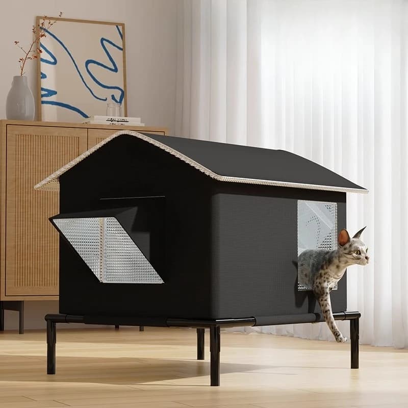 Lettiera per gatti con aria condizionata per animali domestici, artefatto di raffreddamento estivo, villa per gatti, cuccia universale per quattro stagioni, nido di ghiaccio igloo