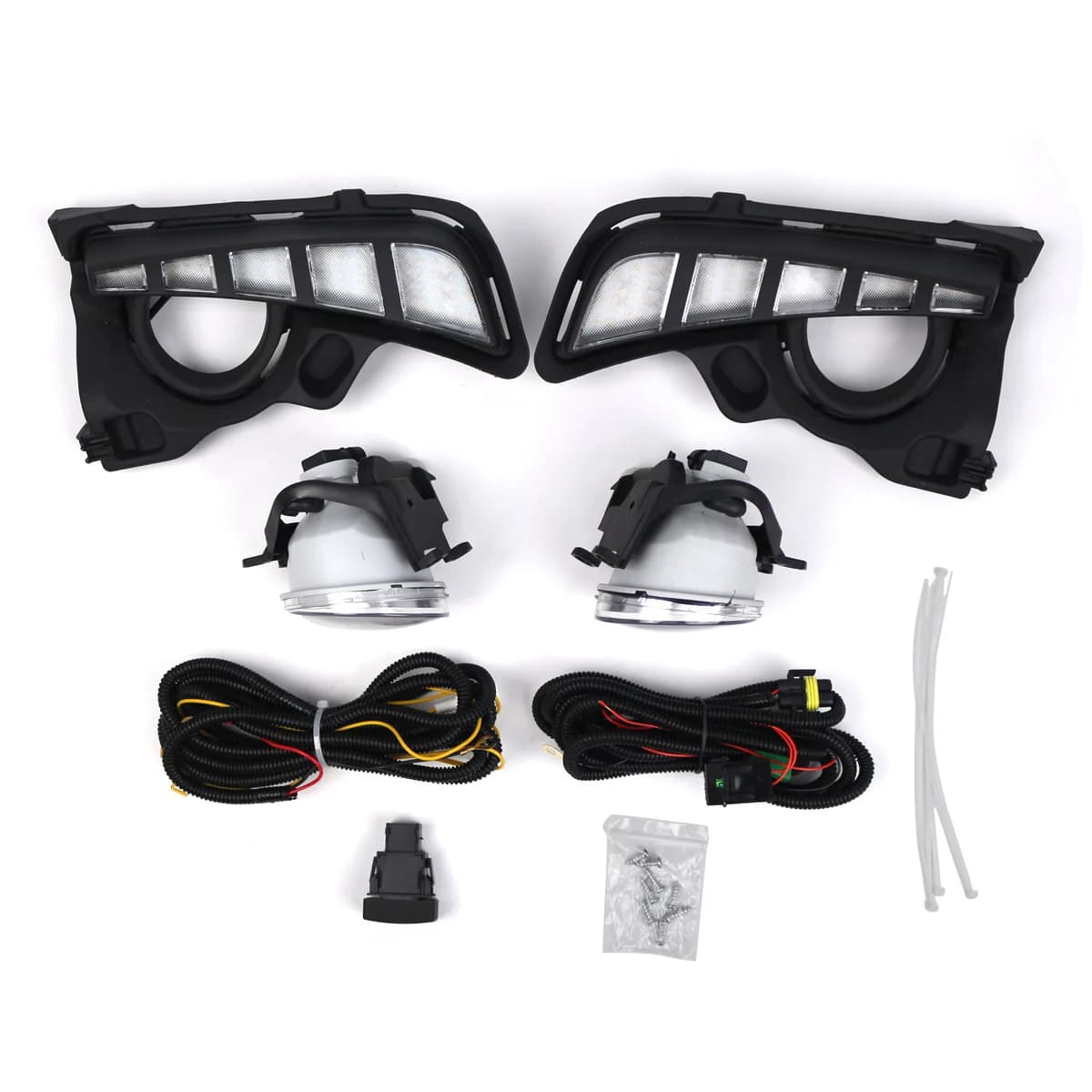 Applicabile a Toyota Highlander 2017-2019 Cintura a rete inferiore Fendinebbia Lente Luce LED Set di luci di marcia diurna 520300E040