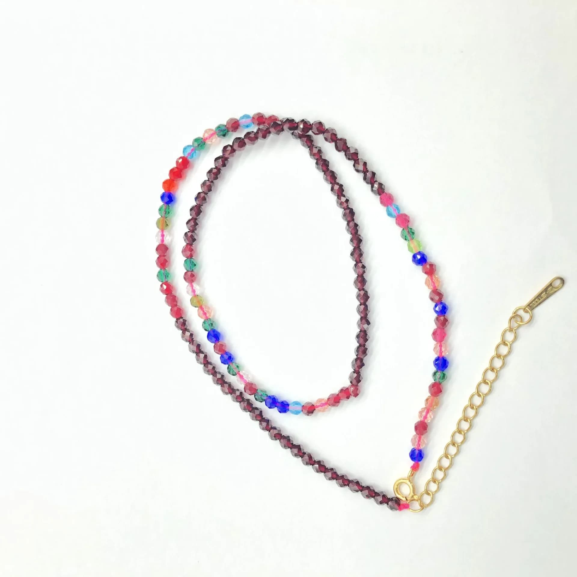 Collana di cristallo colorato Catena della clavicola Collane semplici da donna Multi-sfaccettato Super scintillante Girocollo Perline Collare Regalo di gioielli