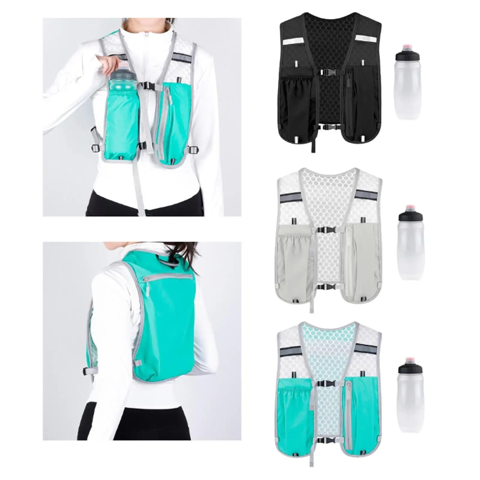 Moisturizing vest with gym neck, running backpack, breathable water vest for climbing, cycling, hiking, camping