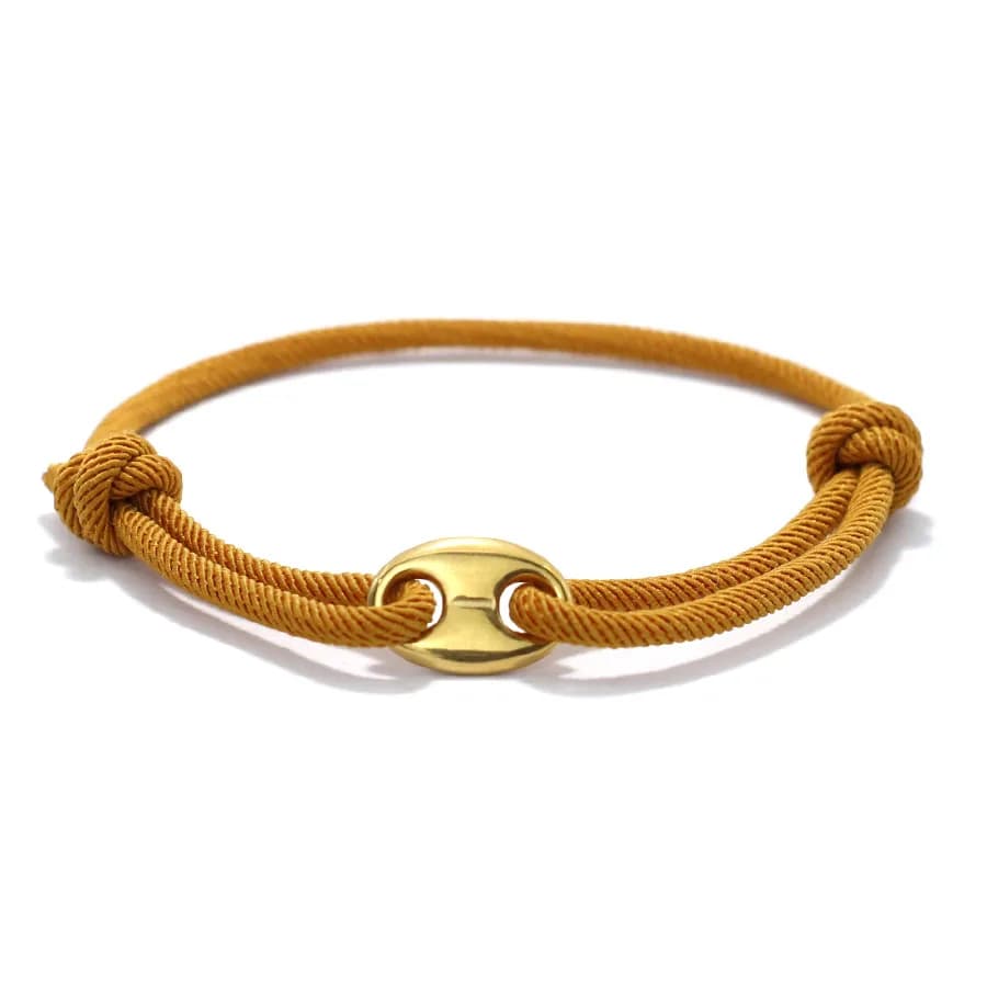Simple Style Men Bracelet With Stainless Steel Sliding Adjustable Beach Nautical Marine String Braclet Leisure Accessories Joias