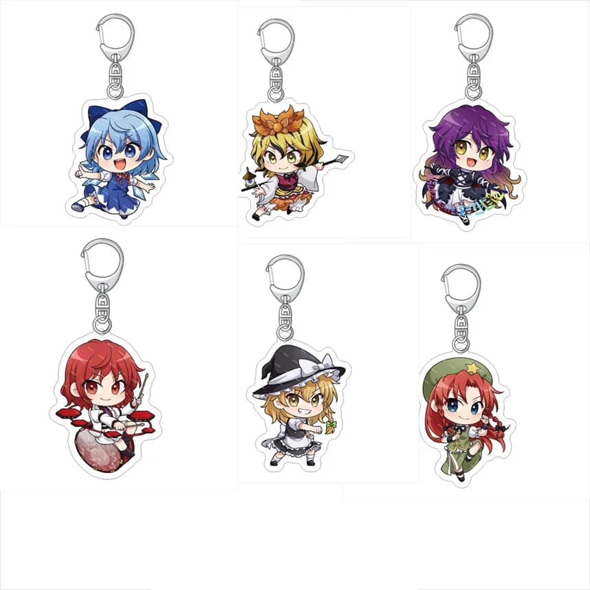 Portachiavi in Acrilico del Progetto Touhou, Ciondolo Anime Carino per Borse, Regalo Creativo per Bambini e Amici, Anello Portachiavi Cartoon alla Moda
