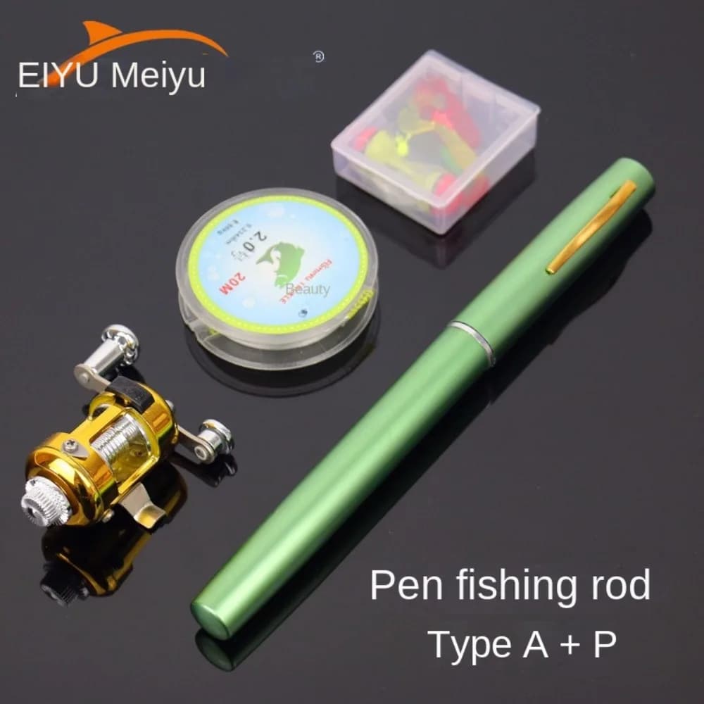 Nuova Canna da Pesca Pieghevole a Penna, Combo Mulinello Telescopico, Canne da Spinning e Baitcasting in Lega di Alluminio Colorata per la Pesca