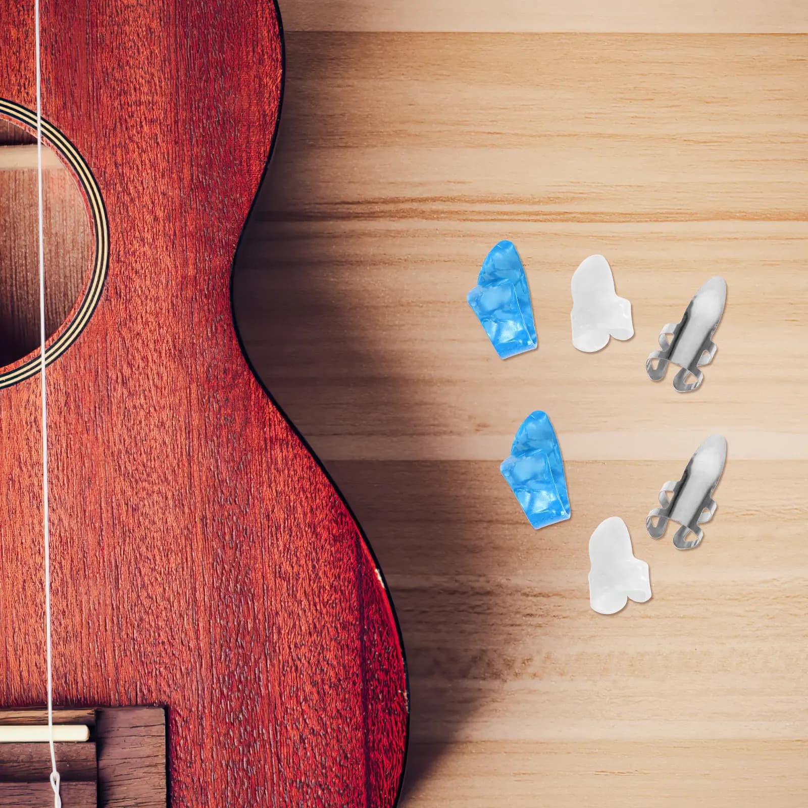 15 Pezzi Plettri per Dita e Pollice per Chitarra Acustica, Protezione per le Dita, Impugnatura in Metallo
