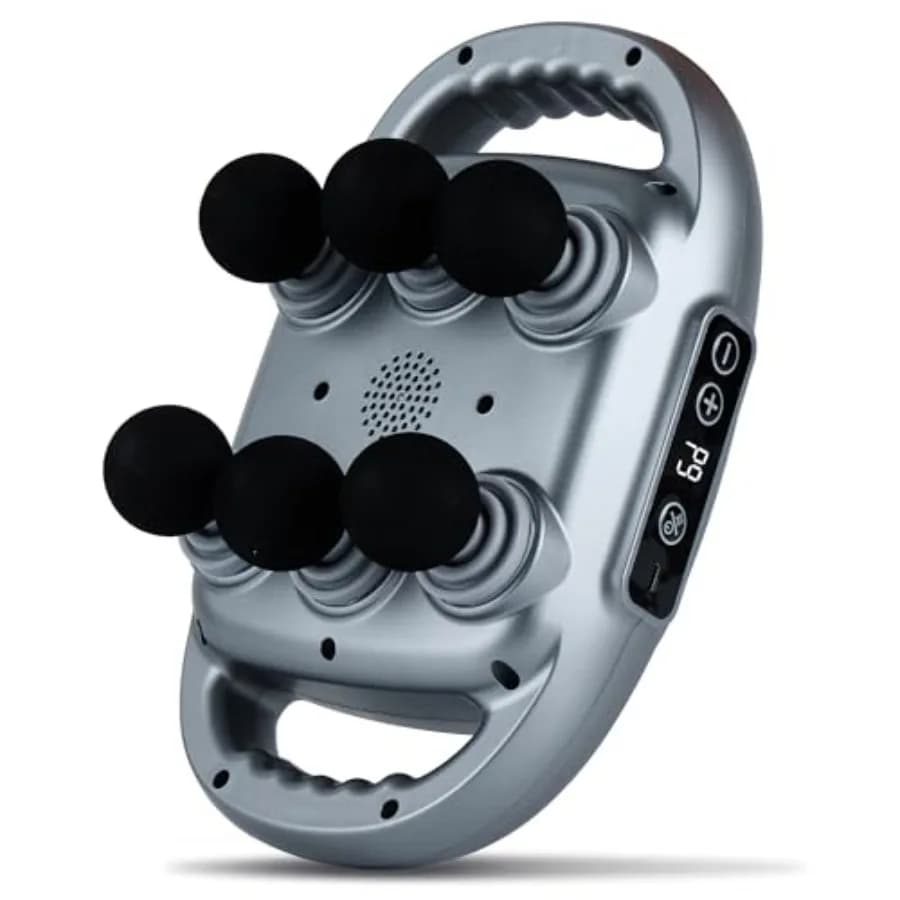 Multifunction Massage Gun Set, Percussion Massage for Deep Fabrics, 6 Electric Heads, Light Grey Color