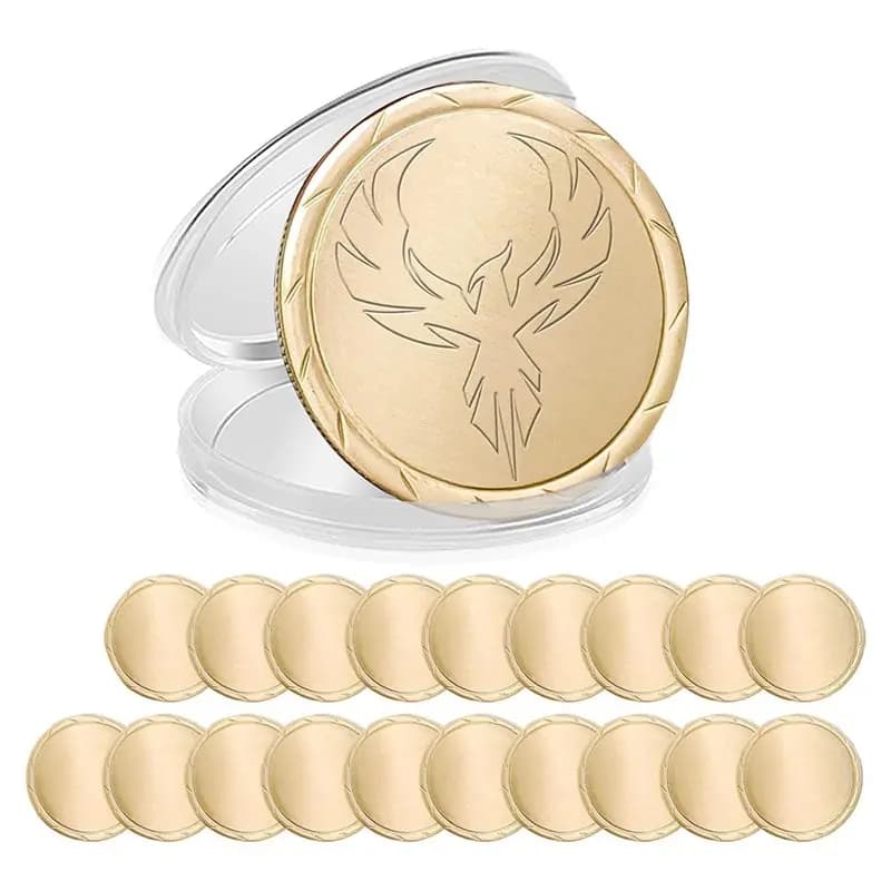 LLCS-Brass Coin Blanks (40 mm) 20 pezzi per incisione laser, include scatola di protezione in acrilico (diametro)