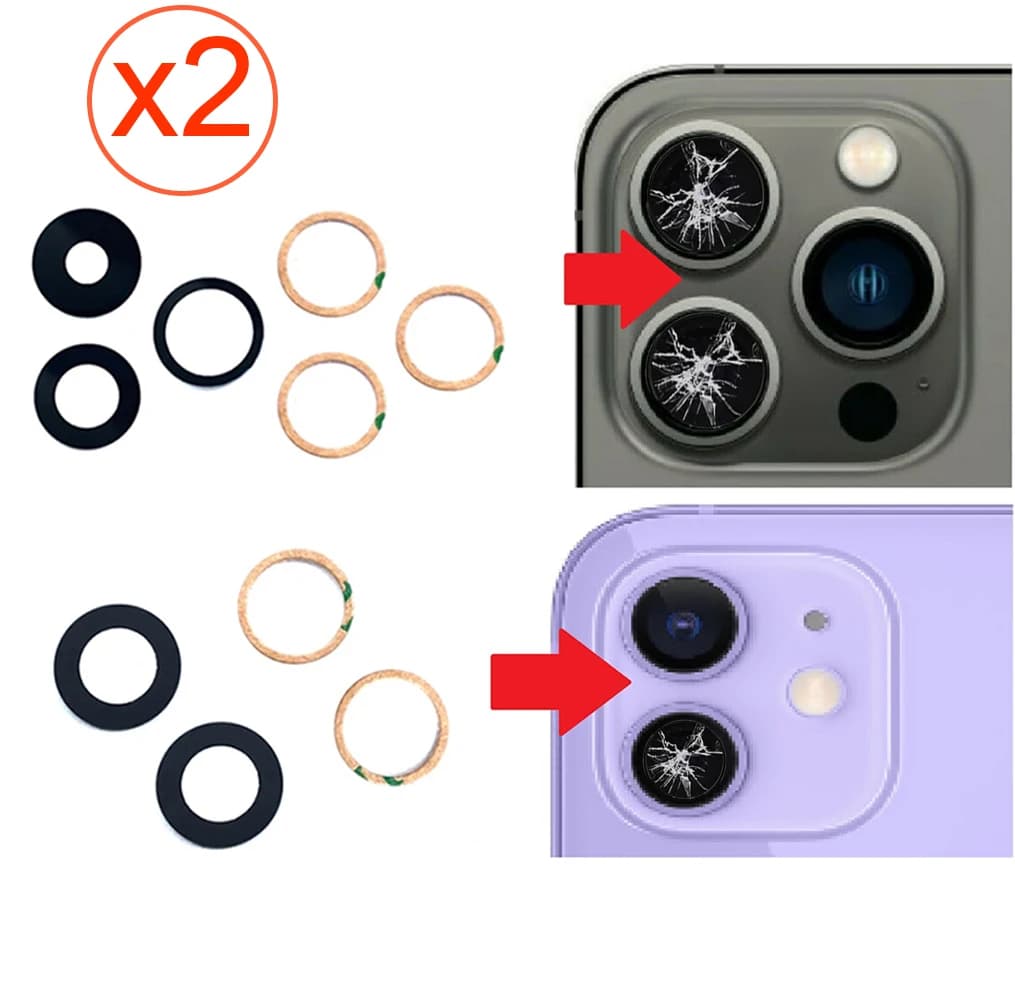 2 Sets Camera Lens glass Replacement For iPhone 11 12 13 14 15 16 Plus Pro Max Mini Sapphire Style Rear Camera Glass repair