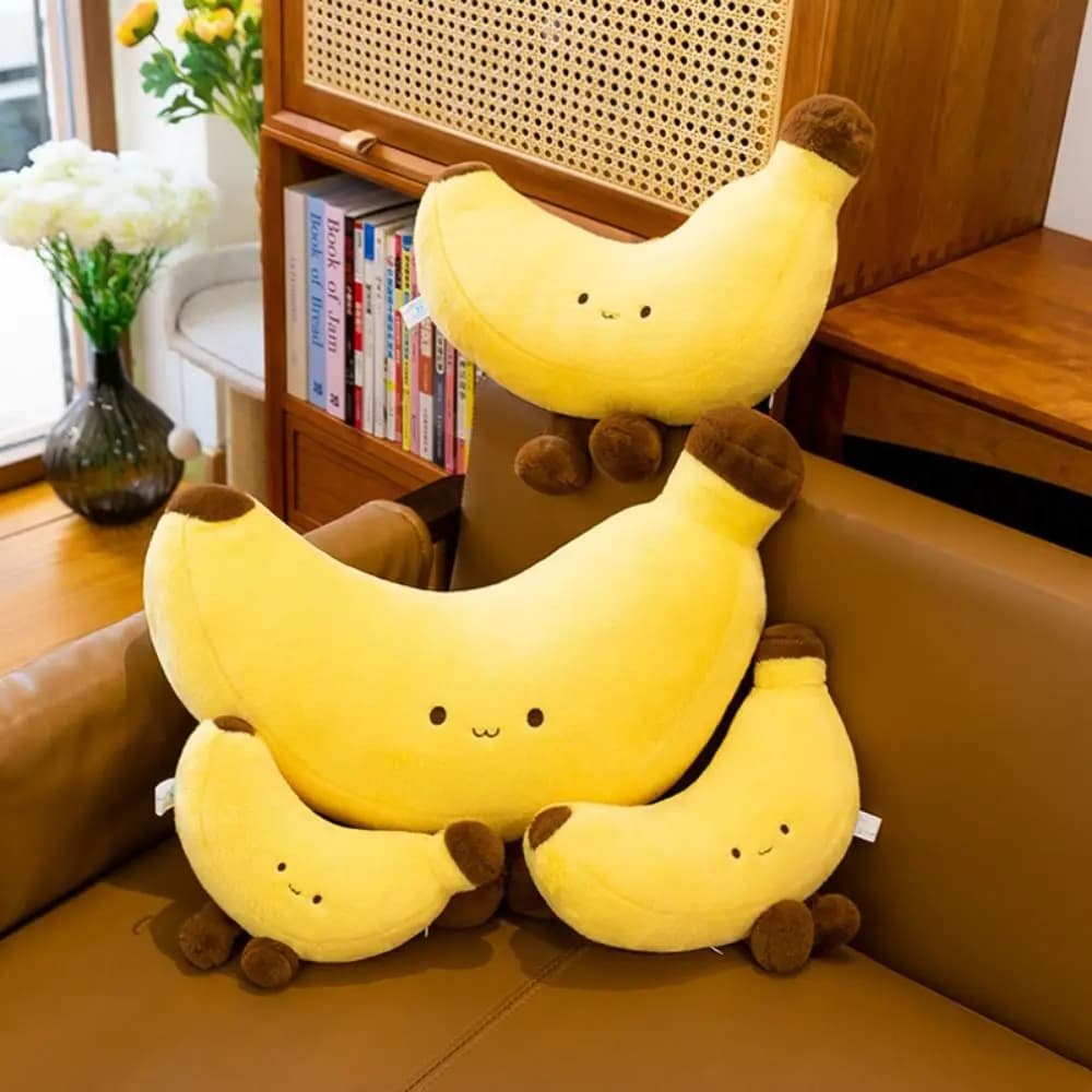 Cartoon Style Banana Yellow Long Leg Fruit Banana Pillow Cute Design Simulation Cute Banana Room