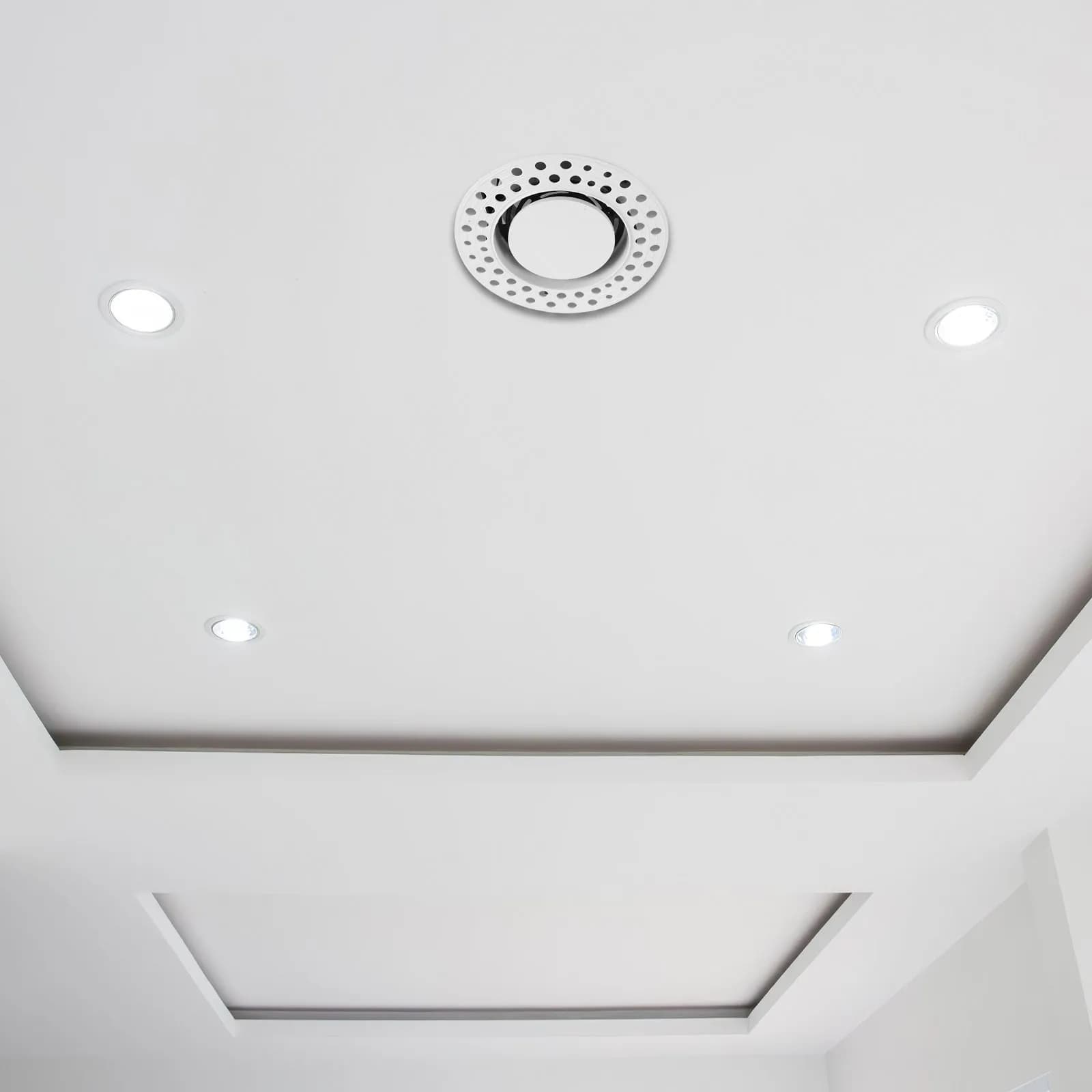 Copertura per Bocchetta di Ventilazione Rotonda in ABS Resistente, Diffusore Regolabile per Condizionatore d'Aria a Soffitto, per Uscita Aria Incassata a Filo per Climatizzatore Centralizzato