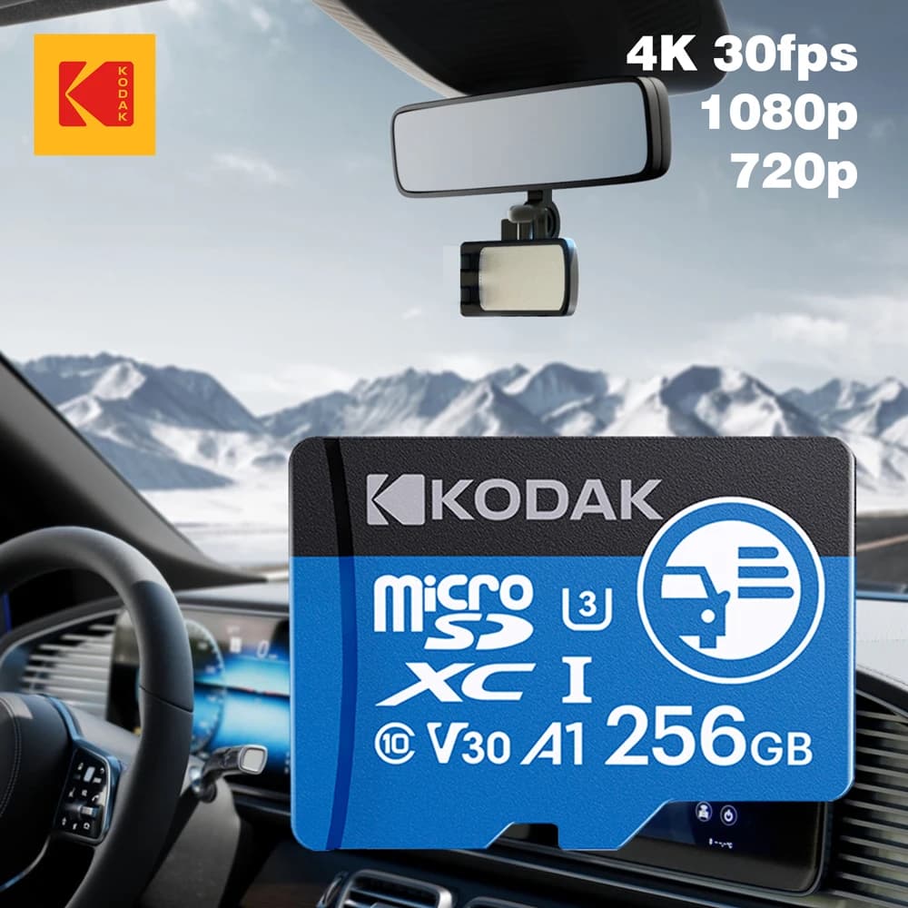 Kodak Dash cam Scheda Microsd Scheda di memoria ad alta resistenza Scheda video Micro SD compatibile con telecamera di sicurezza Samrtphone Drone