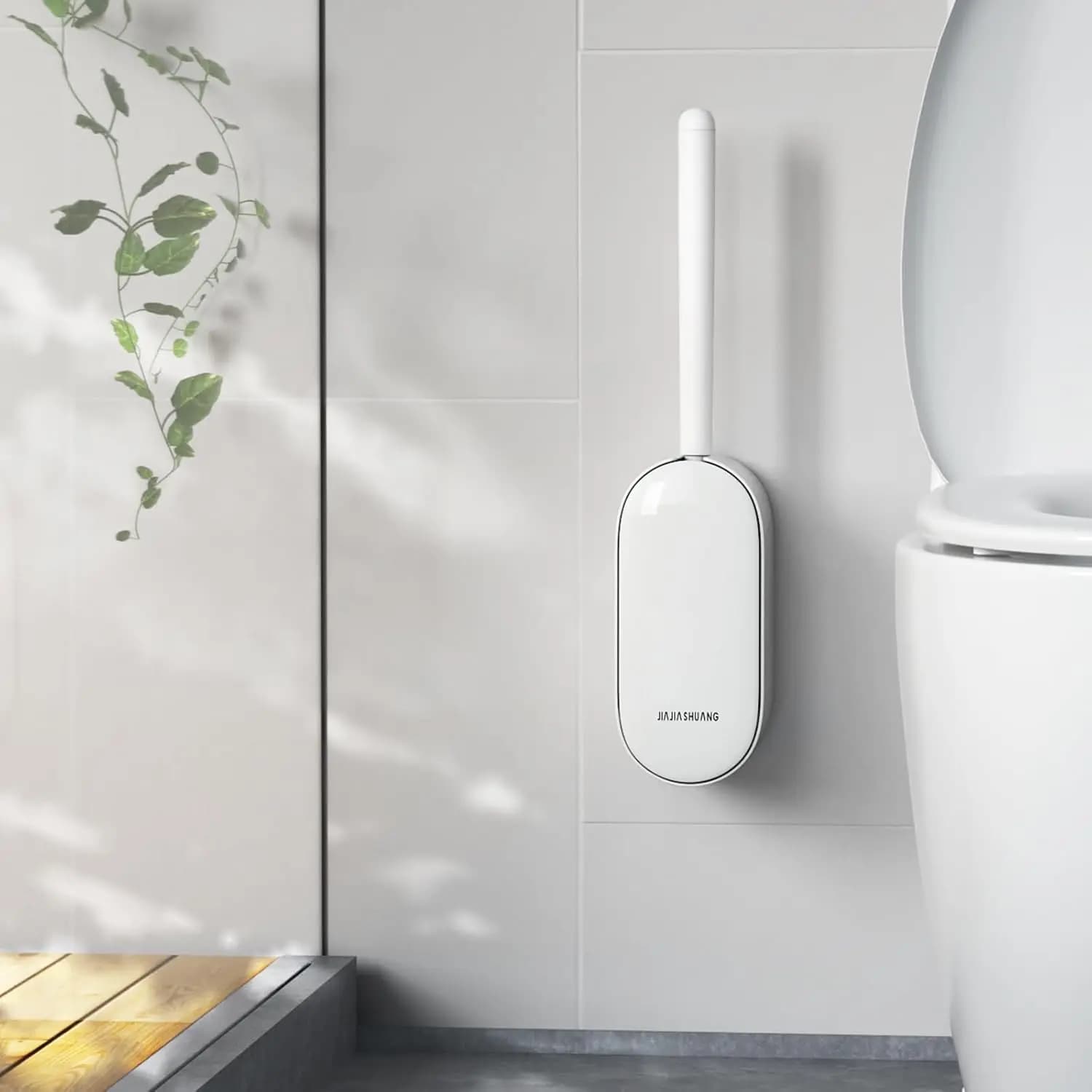 Set Spazzola e Porta Spazzola per WC, Design Ergonomico, Dimensioni Compatte, Setole Resistenti, Spazzole e Porta Spazzole per WC da Camper