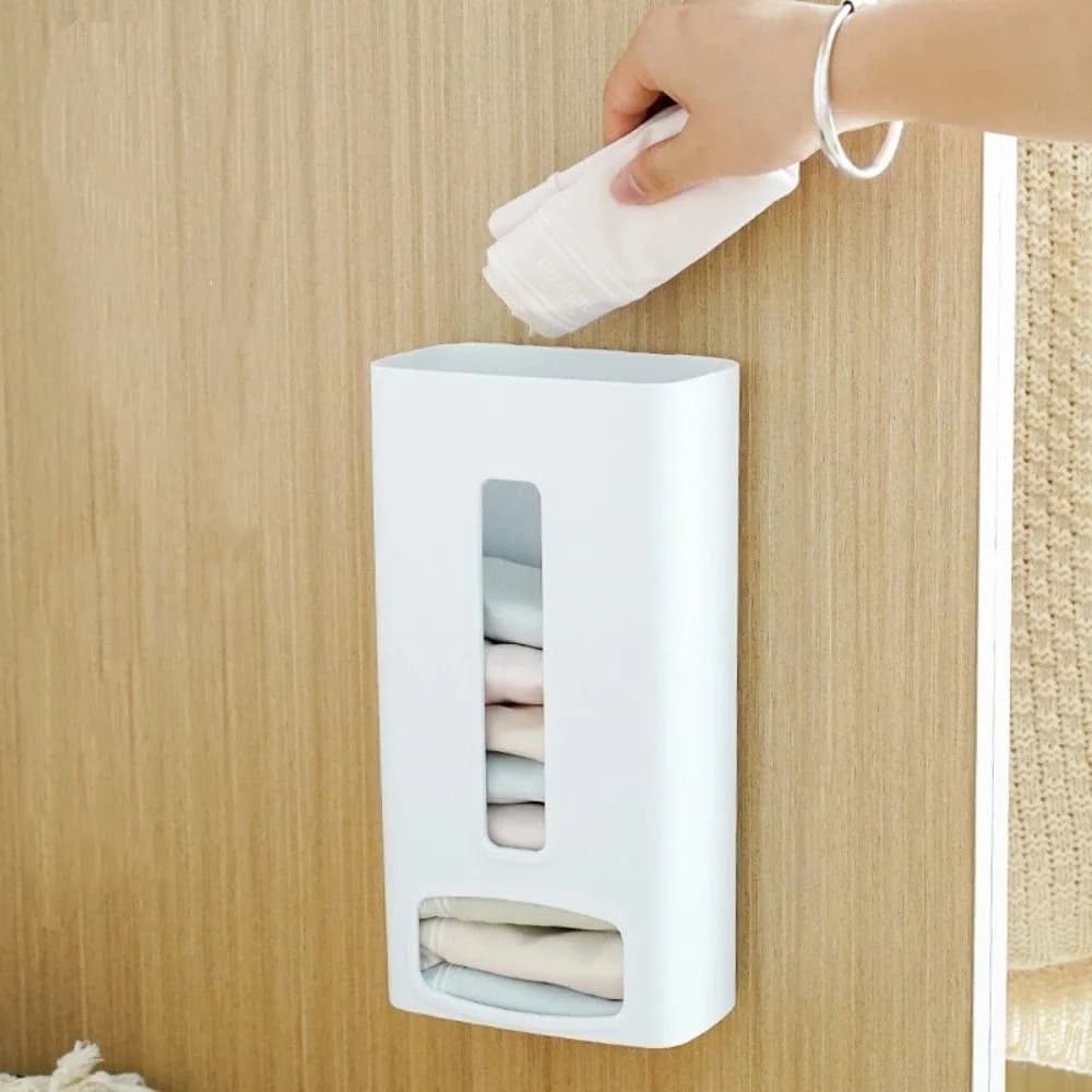 Wall-Mounted Underwear Storage Box Self Adhesive Multi-Purpose Panties Socks Organizer Space-saving Clear Window
