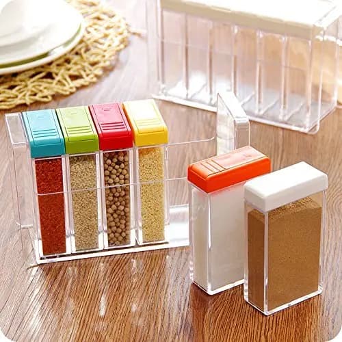 Kitchen Spice Jar Seasoning Box Storage Bottle Jars Transparent Salt Powder Tool