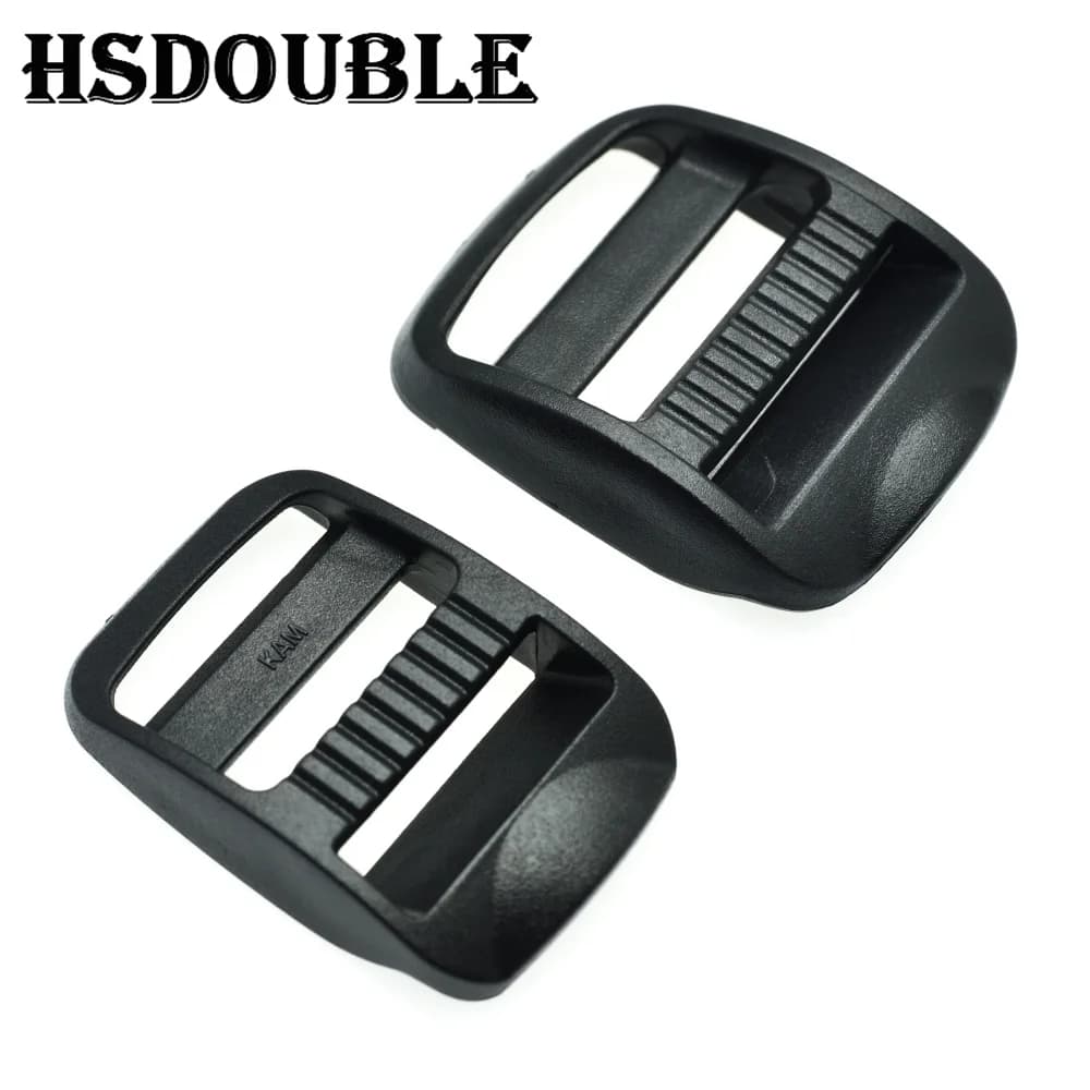 Fibbia scorrevole con chiusura a scala in plastica da 3/4" 1" nera per cinghie per zaino, dimensioni 20 mm 25 mm