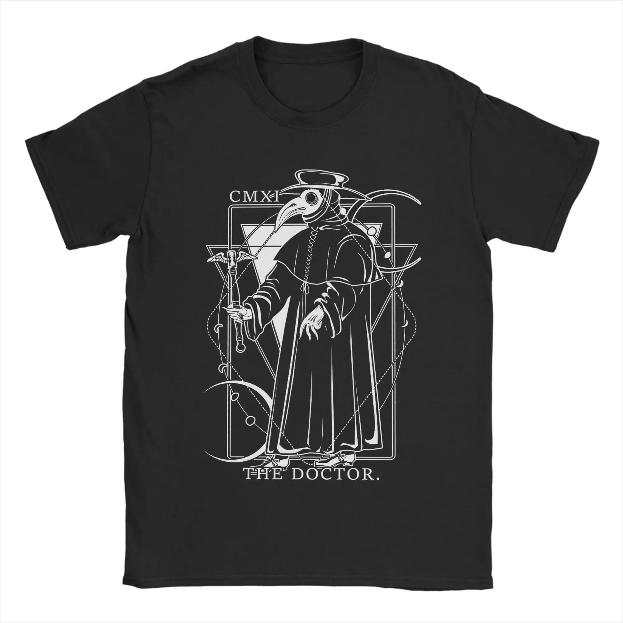 T-shirt con carta dei tarocchi del medico della peste T-shirt in cotone estivo per uomo T-shirt casual Harajuku maniche corte Streetwear Top